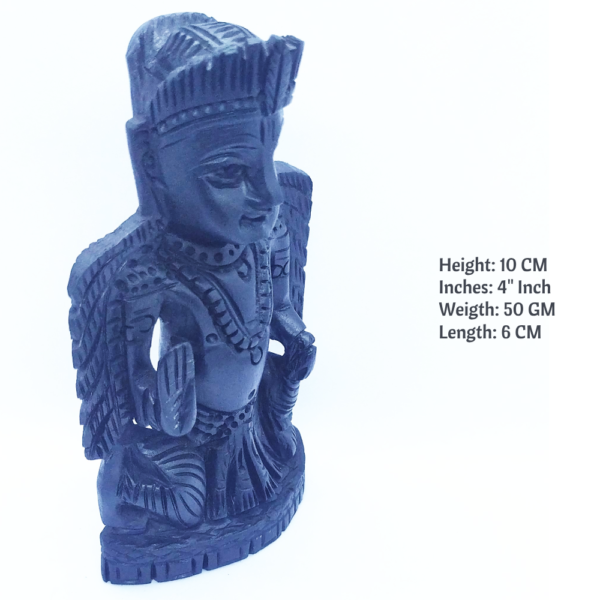 Karungali Garudalwar Statue 4 Inches, Ebony Garuda 100% Natural Made of Original Ebony Wood Lord Garuda Dev Idol right side