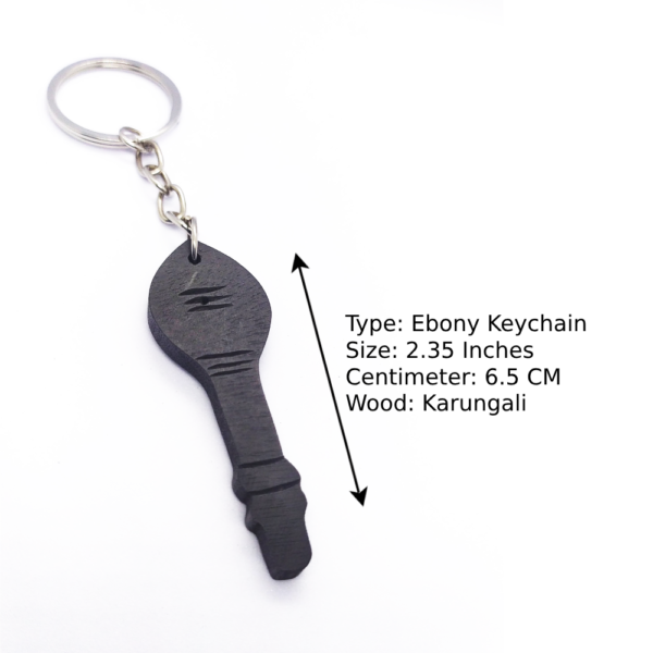 Original Karungali Ebony Wood Tamil Vel Key Chain with size